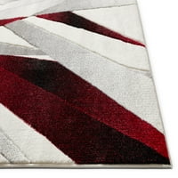 Добро ткаени Руби Лалу модерни современи црвени апстрактни линии 7'10 9'10 Област килим