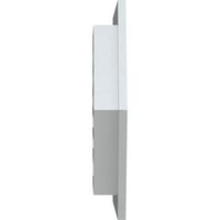 Ekena Millwork 12 W 24 H хоризонтално врв на вtивотен отвор за функционално, PVC Gable отвор со 1 4 рамка за рамна трим