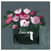Wynwood Studio Fashion and Glam Wall Art Canvas Prints 'Pink Bouquet' Lifestyle - Pink, Black