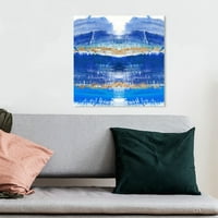 Студио Wynwood Апстракт модерно платно уметност - Сина апстрактна крајбрежна сцена, wallидна уметност за дневна соба, спална