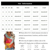 Женски Врвови Женска Мода Секојдневен Печатени V-Вратот Краток Ракав Врвот БЛУЗА XL