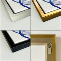 DesignArt 'Златни и бели пердуви на триаголен' модерен врамен платно wallиден печатење