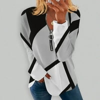 Женски Блузи Графички Отпечатоци Обични Жени Со Долги Ракави Вратот На Екипажот Топла Продажба Блузи Црна 3XL