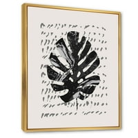 Дизајн на „Минимален тропски палма лист над гранџ текстура“ Тропски врамен платно wallидна уметност печатење