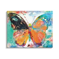Sulpell Industries Bold Butterfly Illustration Speckled Collage Stylegience Gallery Canvas Print Wall Art, 48x36