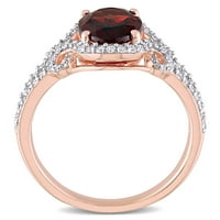 Miabella Women 2- Ct Garnet 1 3ct. Дијамант 10kt розово злато ореол поделен прстен за ангажман