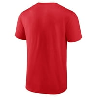 Машка фанатици брендирани со црвени небраска Хукерс во маица за лого на граници