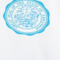 Дома слободна Арканзас државна печат за машка маица со долг ракав