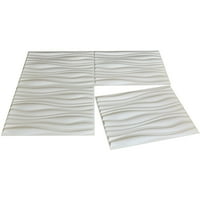 ART3D бел PVC 3D Wallиден панел Голем дизајн на бран 31,5 x24.6