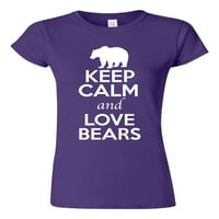 Помлад чувајте смирен и loveубов мечки маица за маици за животни од панда