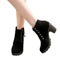 ванинг женски чевли дебели чизми со високи потпетици кожени чизми модни женски чизми со дебела пета дишечки кратки чизми со