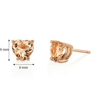 1. КТ облик на срцево праска, арганит обетки обетки во злато од роза од 14 килограми