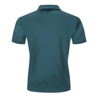 Мажи лето мода печатено копче Поло кошули Турнедаун јака Поло кошули со кратки ракави Класична стилска обична улична облека
