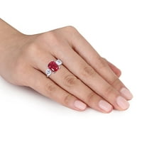 Miabella Women's's'sims 6- Carat T.G.W. Го создаде Руби и го создаде Т.Г.В. Бел сафир 10kt Бело злато 3-камен прстен