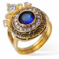 фрески прстени светла циркон прстен круг бел камен накит моден накит ангажиран прстен