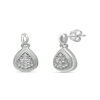 JewelersClub Carat T.W. Бела дијамант Стерлинг Сребрена сребрена 3-парчиња облик на накит во форма на круша