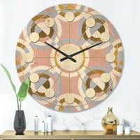 Дизајн на „Кружни геометриски форми Ретро шема I“ модерен wallиден часовник од средниот век